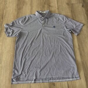 Holderness & Bourne Polo Shirt Mens XXL Blue Stripe Tailored Fit Golf